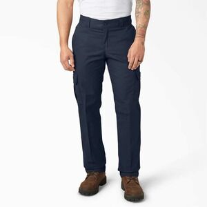 Dickies Mens Regular Fit Straight Leg Cargo Pants Dark Navy Blue Work Trousers